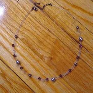 Crystal and faux pearl necklace